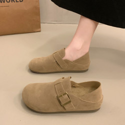 勃肯鞋半拖女2025新款秋冬平底防滑博肯單鞋一腳蹬兩穿包頭懶人鞋