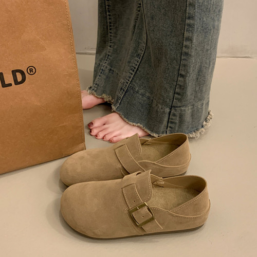 勃肯鞋半拖女2025新款秋冬平底防滑博肯單鞋一腳蹬兩穿包頭懶人鞋