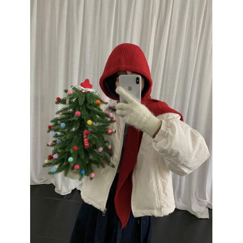 升級款~冬季高級感紅色羊毛帽子圍巾一體保暖韓系巴拉克拉法帽女 升級款~冬季高級感紅色羊毛帽子圍巾一體保暖韓系巴拉克拉法帽女