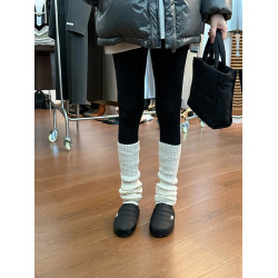 陳姬兒冬季灰色雪地靴堆堆襪保暖護膝襪針織長襪襪套小腿腿套8801