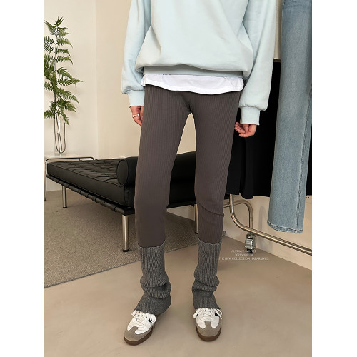 陳姬兒冬季灰色雪地靴堆堆襪保暖護膝襪針織長襪襪套小腿腿套8801