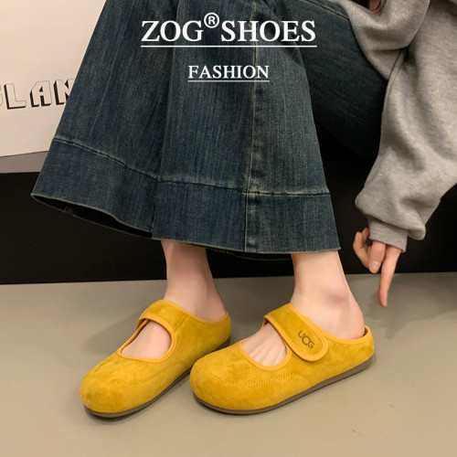 包頭半拖鞋女外穿2025新款春秋季厚底勃肯鞋女一腳蹬懶人博肯拖鞋