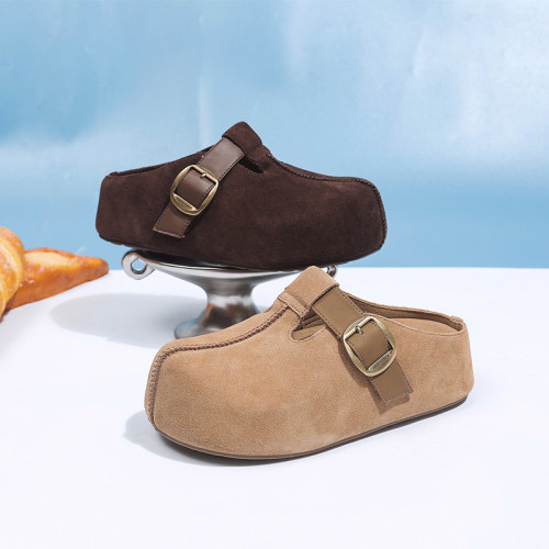 厚底增高小個子內增高吐司勃肯鞋包頭半拖鞋女2025春秋新款博肯鞋 厚底增高小個子內增高吐司勃肯鞋包頭半拖鞋女2025春秋新款博肯鞋