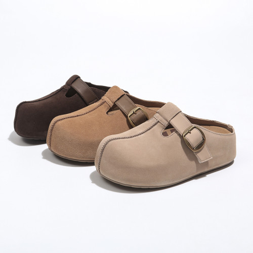 厚底增高小個子內增高吐司勃肯鞋包頭半拖鞋女2025春秋新款博肯鞋 厚底增高小個子內增高吐司勃肯鞋包頭半拖鞋女2025春秋新款博肯鞋