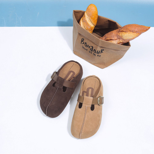 厚底增高小個子內增高吐司勃肯鞋包頭半拖鞋女2025春秋新款博肯鞋 厚底增高小個子內增高吐司勃肯鞋包頭半拖鞋女2025春秋新款博肯鞋