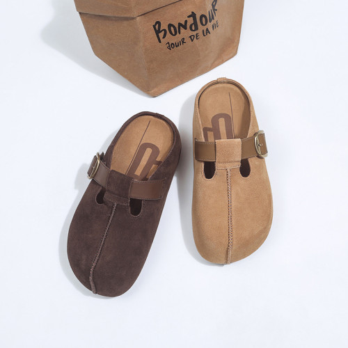 厚底增高小個子內增高吐司勃肯鞋包頭半拖鞋女2025春秋新款博肯鞋 厚底增高小個子內增高吐司勃肯鞋包頭半拖鞋女2025春秋新款博肯鞋