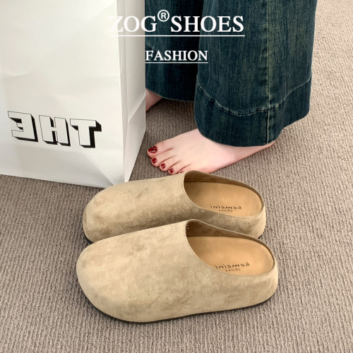 增高厚底勃肯鞋女2025新款包頭半拖鞋女春秋季外穿一腳蹬懶人鞋子 增高厚底勃肯鞋女2025新款包頭半拖鞋女春秋季外穿一腳蹬懶人鞋子