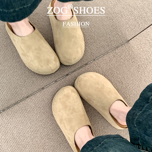 增高厚底勃肯鞋女2025新款包頭半拖鞋女春秋季外穿一腳蹬懶人鞋子 增高厚底勃肯鞋女2025新款包頭半拖鞋女春秋季外穿一腳蹬懶人鞋子