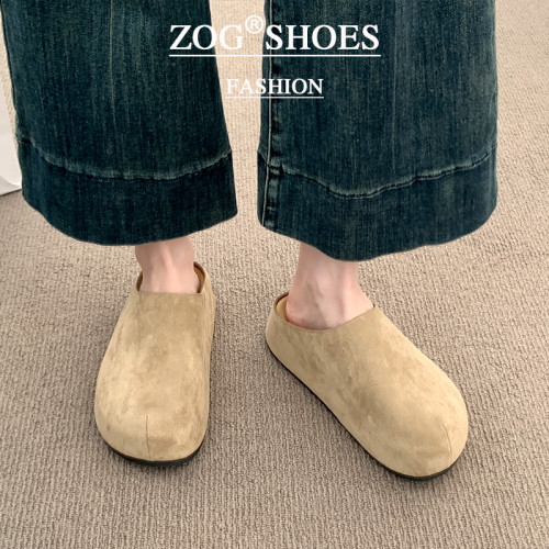 增高厚底勃肯鞋女2025新款包頭半拖鞋女春秋季外穿一腳蹬懶人鞋子 增高厚底勃肯鞋女2025新款包頭半拖鞋女春秋季外穿一腳蹬懶人鞋子