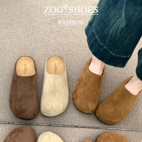 增高厚底勃肯鞋女2025新款包頭半拖鞋女春秋季外穿一腳蹬懶人鞋子 增高厚底勃肯鞋女2025新款包頭半拖鞋女春秋季外穿一腳蹬懶人鞋子