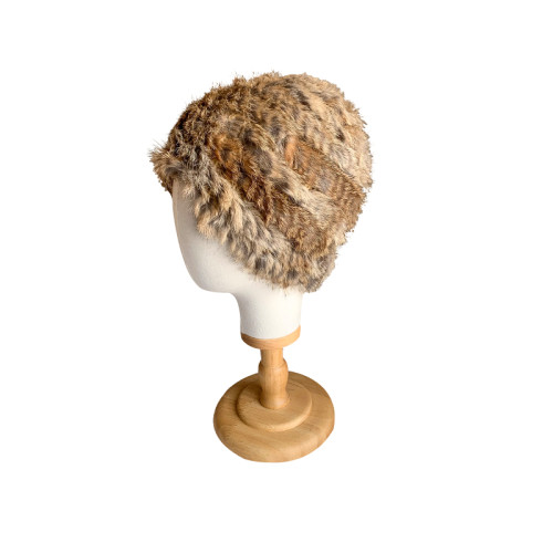 真兔毛!時髦復古豹紋毛絨帽子冬天豹紋毛毛套頭畫家帽皮草兔毛帽 真兔毛!時髦復古豹紋毛絨帽子冬天豹紋毛毛套頭畫家帽皮草兔毛帽