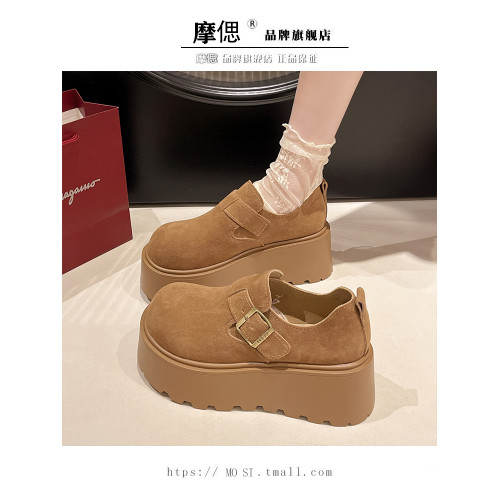 厚底增高勃肯鞋女鞋子2025新款春秋季小個子樂福鞋醜萌一腳蹬單鞋 厚底增高勃肯鞋女鞋子2025新款春秋季小個子樂福鞋醜萌一腳蹬單鞋