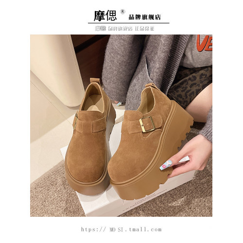 厚底增高勃肯鞋女鞋子2025新款春秋季小個子樂福鞋醜萌一腳蹬單鞋 厚底增高勃肯鞋女鞋子2025新款春秋季小個子樂福鞋醜萌一腳蹬單鞋