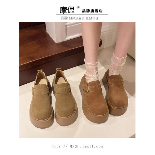 厚底增高勃肯鞋女鞋子2025新款春秋季小個子樂福鞋醜萌一腳蹬單鞋 厚底增高勃肯鞋女鞋子2025新款春秋季小個子樂福鞋醜萌一腳蹬單鞋
