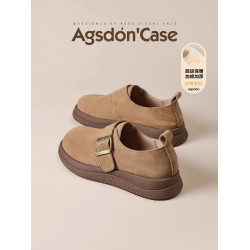 厚底勃肯鞋女2025新款秋冬季爆款增高單鞋子一腳蹬加絨棉鞋雪地靴