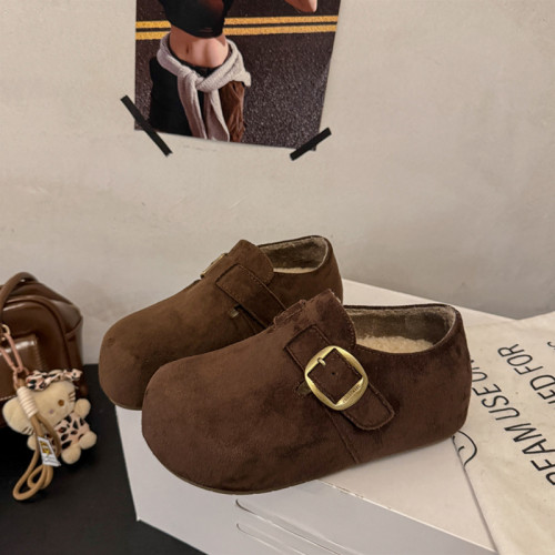 厚底內增高加絨勃肯鞋女2025秋冬新款一腳蹬醜萌大頭全包博肯棉鞋 厚底內增高加絨勃肯鞋女2025秋冬新款一腳蹬醜萌大頭全包博肯棉鞋