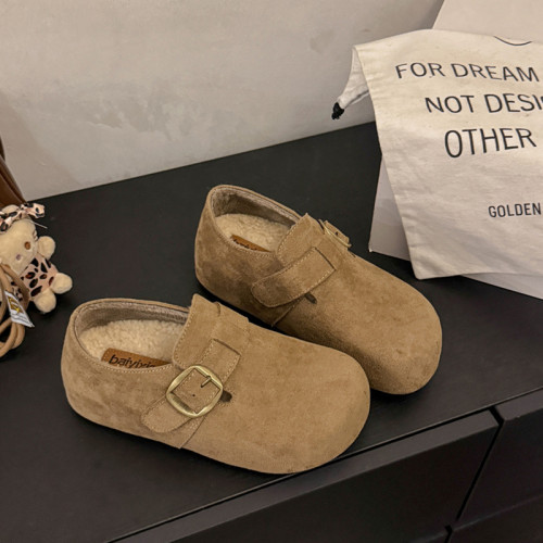 厚底內增高加絨勃肯鞋女2025秋冬新款一腳蹬醜萌大頭全包博肯棉鞋 厚底內增高加絨勃肯鞋女2025秋冬新款一腳蹬醜萌大頭全包博肯棉鞋