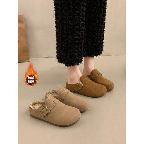 軟底勃肯鞋女厚底拖鞋外穿2025秋冬新款一腳蹬博肯包頭半拖鞋涼拖