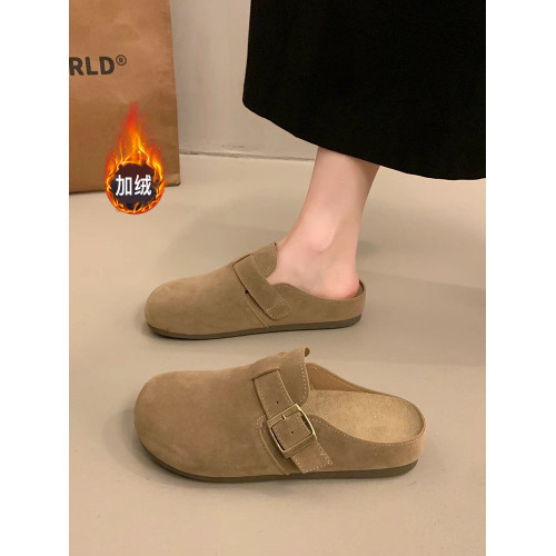 軟底勃肯鞋女厚底拖鞋外穿2025秋冬新款一腳蹬博肯包頭半拖鞋涼拖