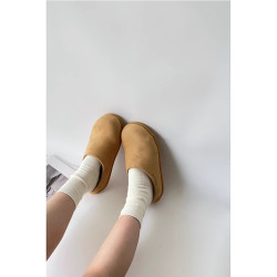 醜萌小土豆勃肯鞋女2025新款秋季外穿厚底懶人鞋一腳蹬包頭半拖鞋