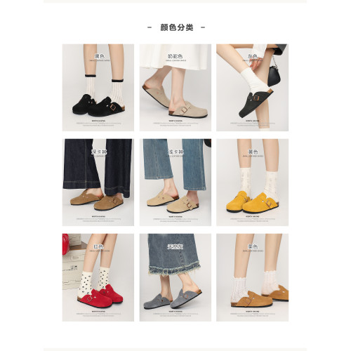 真皮軟木底勃肯鞋女拖鞋外穿大碼男女同款博肯鞋小個子包頭半拖 真皮軟木底勃肯鞋女拖鞋外穿大碼男女同款博肯鞋小個子包頭半拖