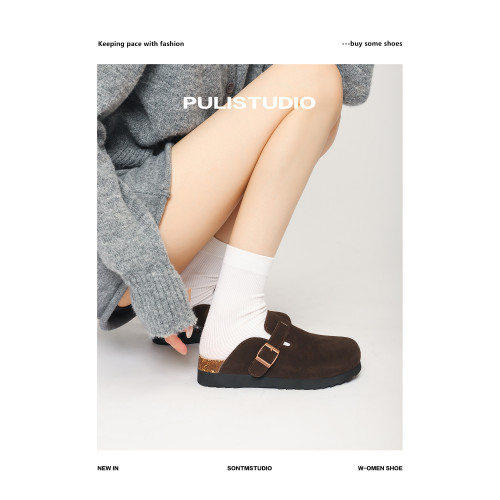 真皮軟木底勃肯鞋女拖鞋外穿大碼男女同款博肯鞋小個子包頭半拖 真皮軟木底勃肯鞋女拖鞋外穿大碼男女同款博肯鞋小個子包頭半拖