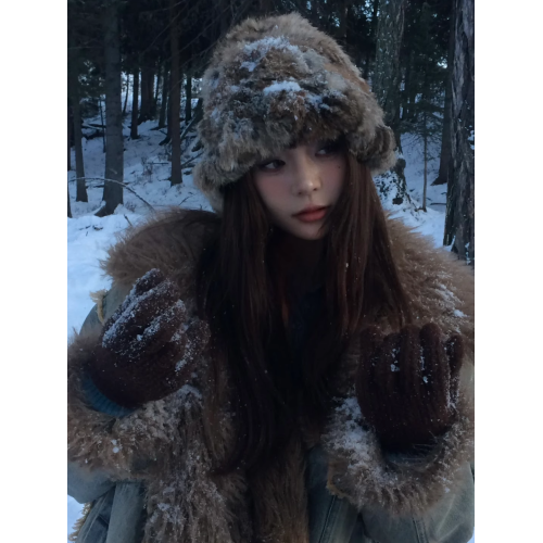 兔毛帽子女秋冬款東北保暖防寒毛線帽顯臉小皮草護耳毛絨帽漁夫帽 兔毛帽子女秋冬款東北保暖防寒毛線帽顯臉小皮草護耳毛絨帽漁夫帽