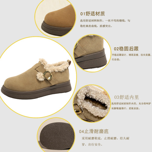 加絨勃肯鞋女2025新款冬季懶人鞋包頭博肯女鞋低幫雪地靴保暖棉鞋 加絨勃肯鞋女2025新款冬季懶人鞋包頭博肯女鞋低幫雪地靴保暖棉鞋