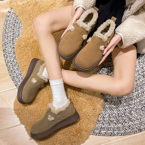 加絨勃肯鞋女2025新款冬季懶人鞋包頭博肯女鞋低幫雪地靴保暖棉鞋 加絨勃肯鞋女2025新款冬季懶人鞋包頭博肯女鞋低幫雪地靴保暖棉鞋