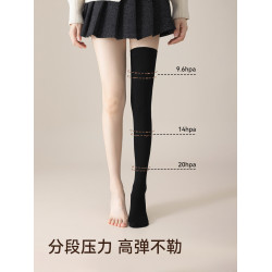 貓人過膝長筒襪子女秋冬季加厚加絨矽膠防滑大腿襪強力瘦腿壓力襪