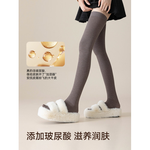 貓人過膝長筒襪子女秋冬季加厚加絨矽膠防滑大腿襪強力瘦腿壓力襪