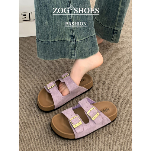 厚底拖鞋女夏外穿2025新款超火高級感沙灘一字拖紫色勃肯鞋涼拖鞋 厚底拖鞋女夏外穿2025新款超火高級感沙灘一字拖紫色勃肯鞋涼拖鞋