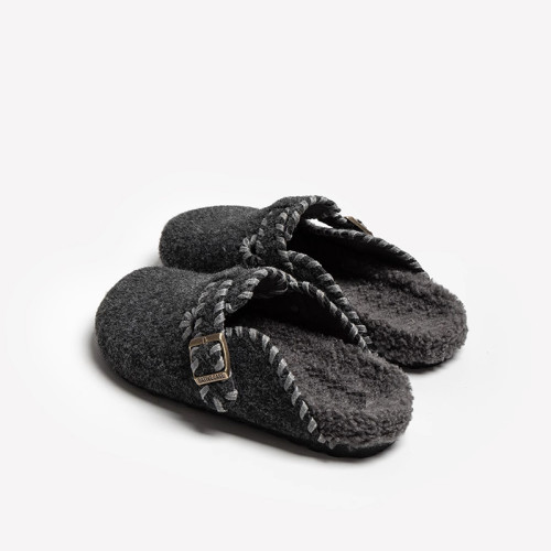 復古韓版毛呢勃肯鞋包頭半拖鞋女外穿2025秋冬新款厚底加絨棉拖鞋 復古韓版毛呢勃肯鞋包頭半拖鞋女外穿2025秋冬新款厚底加絨棉拖鞋