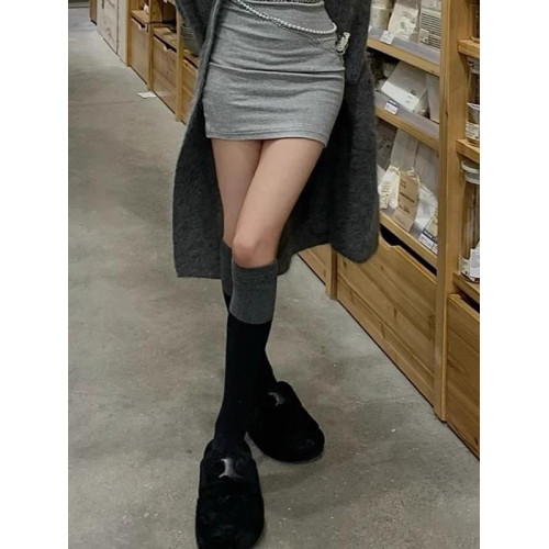 黑灰拼接過膝長筒襪子女秋冬護膝襪黑色大長腿襪顯瘦灰色jk小腿襪