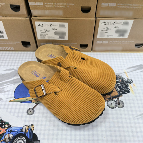 Blingbird牛皮版燈芯絨勃肯鞋男女同款復古包頭拖鞋懶人鞋博肯鞋 Blingbird牛皮版燈芯絨勃肯鞋男女同款復古包頭拖鞋懶人鞋博肯鞋