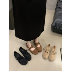 法式平底淺口單鞋女2025新款秋季復古芭蕾舞瑪麗珍鞋豆豆鞋勃肯鞋