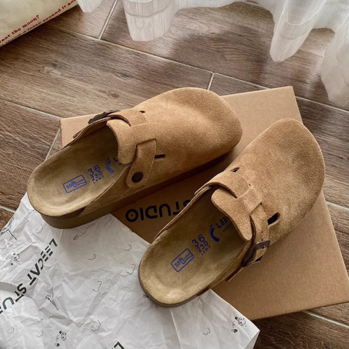 厚底勃肯鞋半拖女2025春季新款外穿包頭拖鞋一腳蹬內增高博肯鞋子 厚底勃肯鞋半拖女2025春季新款外穿包頭拖鞋一腳蹬內增高博肯鞋子