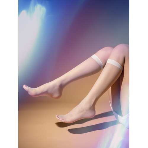 【俏】1D極薄絲滑小腿絲襪透膚中筒襪黑白色JK襪顯瘦壓力襪