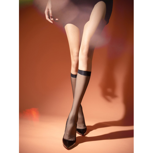 【俏】1D極薄絲滑小腿絲襪透膚中筒襪黑白色JK襪顯瘦壓力襪