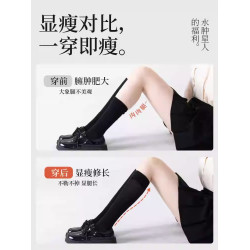 貓人白色小腿壓力襪女春秋強壓塑形瘦腿過膝長筒襪子夏季薄款jk襪