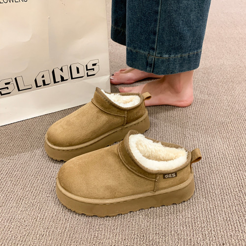 厚底增高勃肯鞋女加絨保暖雪地靴2025新款冬季休閒樂福鞋毛毛棉鞋 厚底增高勃肯鞋女加絨保暖雪地靴2025新款冬季休閒樂福鞋毛毛棉鞋