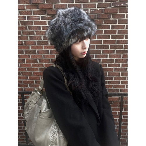 白色毛毛帽子女款2024新款冬季女士毛茸茸仿皮草女冬可愛毛絨帽子 白色毛毛帽子女款2024新款冬季女士毛茸茸仿皮草女冬可愛毛絨帽子