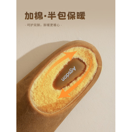 厚底加絨勃肯鞋女2025新款冬季春一腳蹬包頭半拖棉鞋子毛絨雪地靴 厚底加絨勃肯鞋女2025新款冬季春一腳蹬包頭半拖棉鞋子毛絨雪地靴