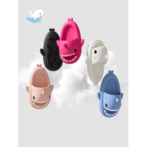 鯊魚拖鞋夏季男女情侶室內外穿防滑加厚抗菌洗澡沙灘踩屎感涼拖鞋