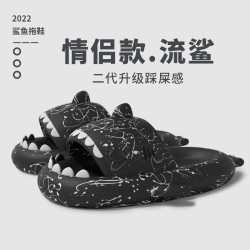 二代鯊魚拖鞋女夏季防臭ins個性潮流小衆涼鞋男士外穿抗菌情侶款