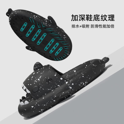 二代鯊魚拖鞋女夏季防臭ins個性潮流小衆涼鞋男士外穿抗菌情侶款