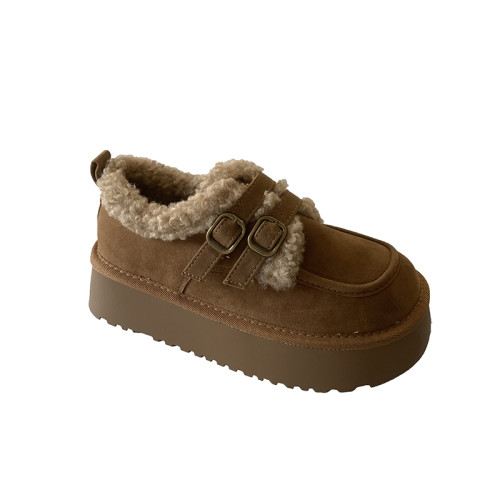 美拉德復古厚底棉鞋女款2025冬季新款加絨一腳蹬復古勃肯鞋雪地靴 美拉德復古厚底棉鞋女款2025冬季新款加絨一腳蹬復古勃肯鞋雪地靴