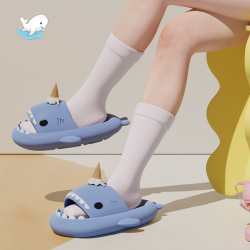 冰淇淋鯊魚拖鞋加厚防臭抗菌防滑男女情侶居家外穿室內洗澡涼拖鞋