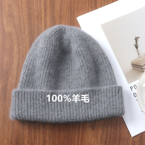 秋冬100%羊毛帽子女韓版百搭毛線針織月子休閒護耳包頭加厚冷帽男 秋冬100%羊毛帽子女韓版百搭毛線針織月子休閒護耳包頭加厚冷帽男