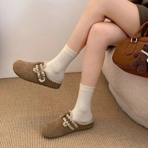 2025秋冬新款復古包頭勃肯鞋女外穿包頭半拖鞋一腳蹬懶人鞋 2025秋冬新款復古包頭勃肯鞋女外穿包頭半拖鞋一腳蹬懶人鞋